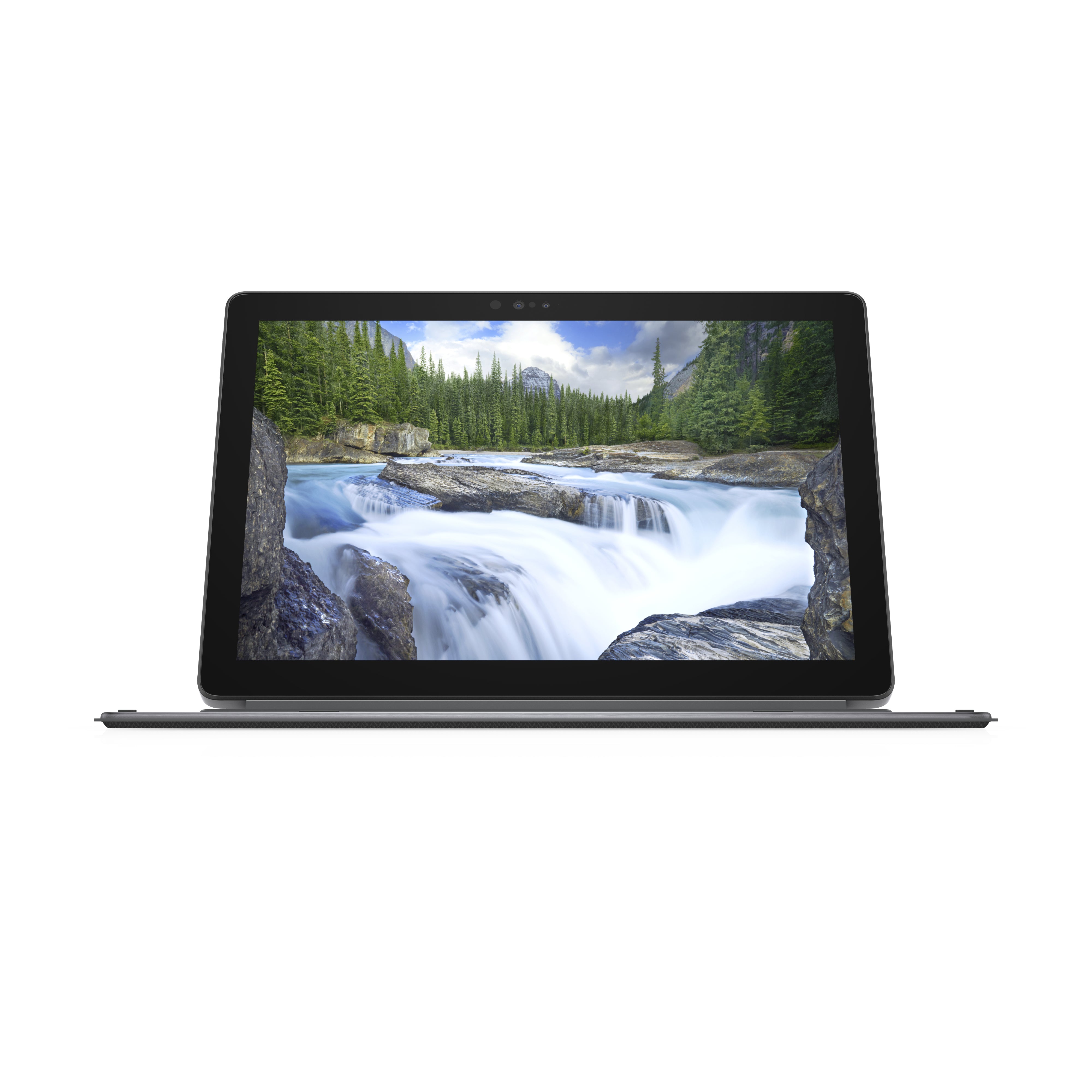 Vista frontale del DELL Latitude 7200 in modalità tablet, perfetto per chi cerca un dispositivo compatto e performante. Vista frontale del DELL Latitude 7200 in modalità tablet, perfetto per chi cerca un dispositivo compatto e performante.